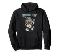 Shine On Banjo Playing Moonshine Jar Cute Banjo Picker Music Felpa con Cappuccio