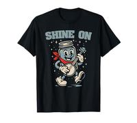 Shine On Banjo Playing Moonshine Jar Cute Banjo Picker Music Maglietta