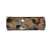 Shine Rooster - Astuccio in pelle con stampa di gallo, per penne, matite, cosmetici, cosmetici, ufficio, per uomini e donne, Gallo splendente, Taglia unica