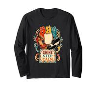 Shine Step Calm Salsa Passi e Ritmo di Coppia Maglia a Manica