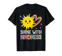 Shine with Kindness Sun Rainbow Be Kind Anti Bullismo Scuola Maglietta