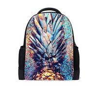 Shine, zaino da viaggio con ananas per laptop, scuola, libri, piante tropicali, frutta, casual, attivit¨¤ all¡¯aperto, lavoro, escursionismo, campeggio, borsa a tracolla per studenti, donne e uomini