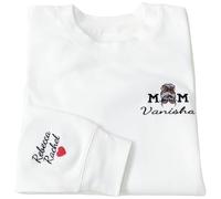 Shinedian Felpa con maniche con nome personalizzato | Regalo personalizzato per la festa della mamma e regalo di compleanno | Maglione minimalista per mamma con cappuccio, 19 colori, X-Small-Small