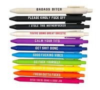Shinekoo 11pcs Giornaliero Parola di Giuramento Pen Set Divertente Penne A Sfera Vibes Weekday Glitter Novità Penna Sporca Cuss Parole Penne