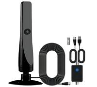 Shinekoo Antenna TV da interni per Smart Television, antenna TV digitale HD Amplificata da interni DAB ad alto guadagno 50 miglia con amplificatore booster VHF/UHF a risposta rapida Set di antenna
