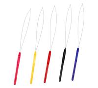 SHINEOFI 1 Set 1Set Infila Ago Coda Treccia Anello Perline Punteruolo Anelli per Perline Ago per Parrucca Strumenti per Tessitura Strumento Perline Automatico 5 Pezzi
