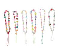 SHINEOFI 1 Set Bracciale Con Perline Colorate Per Telefono Ciondoli Stile Cordino Decorativo Per Dispositivi Per Donne E Ragazze 6 Pezzi