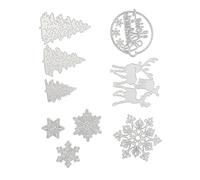 SHINEOFI 1 Set Natale Morire Fustellatrice Fustellatrici Il Mestiere di Natale Muore Fustelle per Il Taglio Dell'albero di Natale per Il Taglio del Metallo Fustelle Natalizie 9 Pezzi