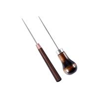SHINEOFI 1 Set Punteruolo con Manico in Legno Fatto A Mano Trapuntatura Palmare Infila Attrezzi Cuoio Punteruoli AntiGraffio con Manico in Legno Punteruoli da Cucito Fai da Te di Legno 2 Pz