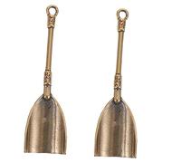 SHINEOFI 1 Set Strumenti Pala Luoyang Portamonete Mini Pochette Portafogli Ciondoli Soprammobili Gioielli Mestiere Desktop in Ottone Fascino D'epoca Arredamento Per La Casa Metallo 2 Pezzi