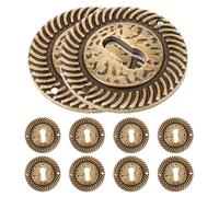 SHINEOFI 10 Pezzi Bocchetta Chiave Decorativa a Forma Ellittica in Lega di Zinco per Cassetti e Scatole in Legno Design Vintage Unico, Inserto Protettivo per Camere e Uffici