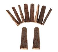 SHINEOFI 10 Pezzi Ceppi di Fuoco Decorativi in Legno Marrone, Tronchetti Rustici per Stufa e Decorazione Outdoor Atmosfera Realistica