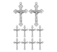 SHINEOFI 10 pezzi di ciondoli a forma di croce cristiana di Gesù, ciondoli religiosi a forma di crocifisso per la creazione di gioielli fai da te, ciondoli per collane, braccialetti, portachiavi e