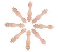 SHINEOFI 10 Pezzi di Colonna di Zucca in Legno Massello Divisorio Balaustra Grezza Scala Decorativa Balaustra Rotonda Ruote in Legno per Interni Supporto per Artigianato Pomelli in