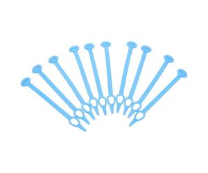 SHINEOFI 10 Pezzi Gancio Antivento per Vestiti in Silicone Blu per Spiaggia | Uso Interno ed Esterno, Superficie Liscia, per Manubrio Passeggino e Asta Doccia, Modernità