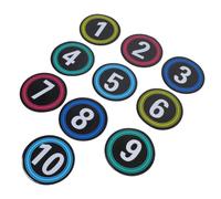 SHINEOFI 10 Pezzi Marcatori Sportivi Numerati Piatti in PVC Antiscivolo | Numeri ad Alta Visibilità, Presa Sicura e Resistenza All’usura, per Pavimento in Aula e Sport