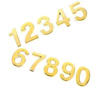 SHINEOFI 10 pezzi Numeri Civici da Parete in Acrilico Decorazione Porta Resistente e Contemporanea per Casa e Appartamento Facile Installazione Design Elegante Dorato