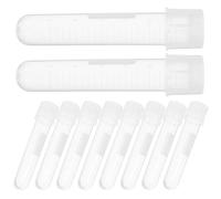 SHINEOFI 10 Pezzi Provette da Laboratorio in Plastica da 12ml con Tappo, Fondo Conico Autostabile e Design a Due Stadi, a Tenuta Stagna per Facile Prelievo Campioni
