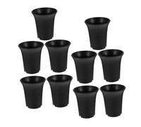 SHINEOFI 10 pezzi Vasi Plastica Neri Alta Vita per Piantine con Drenaggio Leggeri e Resistenti Portavasi Moderni per Interno ed Esterno Design Elegante per Piante Succulente e Fioriere