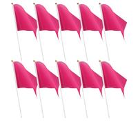 SHINEOFI 100 Pezzi Bandierine Rosa da Sventolare Piccole 14x21 Cm Resistenti e Leggere per Decorazioni All'aperto e Festival Giardino
