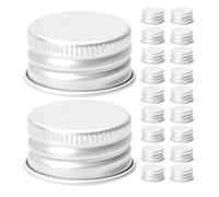 SHINEOFI 100 Tappi per Bottiglie a Vite in Alluminio 18X13 MM Coperchi Ermetici Filettati Riutilizzabili per Mini Contenitori Trasparenti Chiusura a di Perdite per Uso Domestico e Viaggi