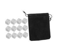 SHINEOFI 12 Cubetti di Ghiaccio Riutilizzabili in Marmo per Whisky e Vino Pietre Refrigeranti per Bevande Raffreddamento Rapido e Costante Set da Bar Sacchetto in Panno Nero per Feste