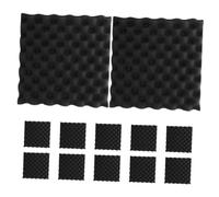 SHINEOFI 12 Pannelli Acustici In Cotone Fonoassorbente Wave Tende Acustiche Tappetino Fonoassorbente Per Porte Fonoassorbente Cuscinetto Assorbente In Polistirolo Nero
