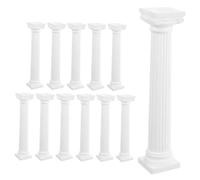 SHINEOFI 12 Pezzi Colonne Romane Miniature in Bianca Decorazioni da Tavolo Classiche per Ufficio Base per Vasi e Portacandele Sculture Architettoniche per Matrimoni e Ambientazioni Vintage
