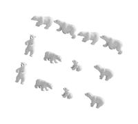 SHINEOFI 12 pezzi Miniature Orsi Artici Invernali Realistici Decorazioni Natalizie per Casa e Presepe Figurine Animali da Collezione per Micro Paesaggi e Torte