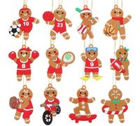 SHINEOFI 12 Pezzi Ornamenti a Forma di Omino di Pan Speziato in PVC Decorazioni Natalizie da Appendere per Albero di Natale Decorazioni Festive Leggere e Resistenti per Casa e Festa