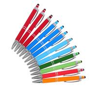 SHINEOFI 12 Pezzi Penna a Sfera Retrattile in Metallo con Punta Touch | Punta Fine per Scrittura Precisa, Design Ergonomico, per Appunti e Uso su Smartphone Colore Casuale