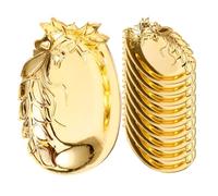 SHINEOFI 12 Piatti da Portata per Antipasti in Plastica Dorata Vassoi Multiuso per Dolci Frutta Secca e Caramelle Piatti da Dessert Piccoli per Servizio e Conservazione per Eventi e