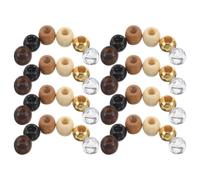 SHINEOFI 120 Pezzi Set di Perline in Legno di Varie Forme Resistenti alla Deformazione, Versatile per Gioielli e Artigianato Macramè, per Professionisti e Principianti