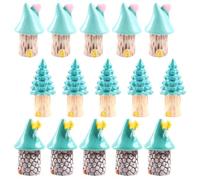 SHINEOFI 15 Pezzi Casette Sull’Albero in Resina Miniatura, Decorazioni da Giardino per Scrivania, Artigianato in Resina Senza Odore per Arredamento Casa e Regalo Creativo