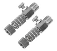 SHINEOFI 2 Pezzi Adattatore Aerografo con Sgancio Rapido Argento Valvola Regolazione Flusso Aria per Compressore Controllo Preciso Aria per Pittura Modello e Aerografo Portatile