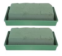 SHINEOFI 2 Pezzi Base Floreale Verde in Plastica e Schiuma per Fioristi | Fiori Recisi e Artificiali, Uso in Matrimoni e Composizioni, Aspetto Semplice, Trasporto Stabile