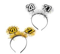 SHINEOFI 2 Pezzi Cerchietto Numerico 2027 in Plastica, Leggero e Festivo | Accessorio Riutilizzabile, Vestibilità, Confortevole per Tutta, per Ragazze e Donne