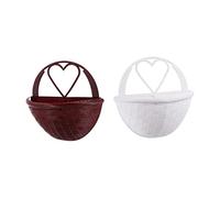 SHINEOFI 2 pezzi Cesto da Parete in Plastica Effetto Rattan Vaso da Fiori Leggero e Durevole per Decorazioni Muro Casa e Giardino Facile da Appendere con Centrale per Regalo e Abbellimento