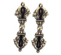 SHINEOFI 2 Pezzi Ciondolo Vajra Tibetano Antico Pendente Rituale Buddista Versatile per Portachiavi e Collana Design Tibetano Storico e Spirituale