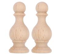 SHINEOFI 2 pezzi di cimase in legno grezzo, puntali decorativi per asta portabandiera, puntali per balaustre non verniciati, per scale, pali del letto, per bricolage, paralumi, mobili, ponti,