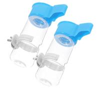 SHINEOFI 2 Pezzi Distributore d Acqua Automatico per Pappagalli in Plastico Blu, Accessorio Sicuro e Comodo per Gabbia di Uccelli, Beverino Pratico e Resistente
