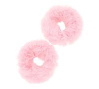 SHINEOFI 2 Pezzi Elastico Chioma Rosa in Fluff e Corda Elastica, Hair Rings | Ponytail Holder Morbido, Facile Indossare e Togliere, per Raccolti Eleganti e Uso Quotidiano