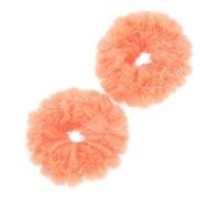 SHINEOFI 2 Pezzi Elastico per Chioma Ponytail Holder Arancia in Peluche | Corda Elastica, Morbido al Tatto, Tenuta Ferma, Si Può Portare al Polso