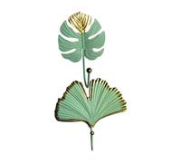 SHINEOFI 2 pezzi Ganci da Parete Non Forati per Abbigliamento e Accessori Design Creativo Verde e Oro Portabiti Compatto per Cucina Bagno e Ingresso