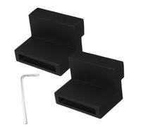 SHINEOFI 2 pezzi Kit Fermaporta Scorrevole per Binario Stalla in Alluminio Limitatore Scorrimento con Chiave Esagonale Ruote e Previene Caduta Porta da Binario Accessorio Resistente e