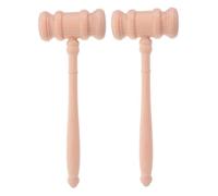 SHINEOFI 2 Pezzi Martelletto Giudice in Legno Non Verniciato Martello Legale Cosplay e Accessori Ruolo Tribunale Party