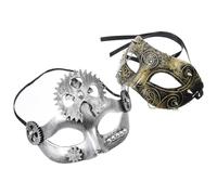 SHINEOFI 2 Pezzi Maschera Veneziana Steampunk Vintage per Festa in Plastico | Vestibilità Aderente, Comoda da Indossare Tutto Giorno, per Ballo di Fine Anno e Role-playing