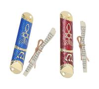 SHINEOFI 2 Pezzi Mezuzah Ebraica in Ferro per Porta con Pergamena Kosher, Facile Installazione e Resistenza a Scolorimento, per Decorazioni Ebraiche e Regali