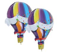 SHINEOFI 2 Pezzi Palloncini Mongolfiera in Pellicola di Alluminio, Decorazioni per Feste di Matrimonio e Shower, Decorazione a Tema Viaggio Intorno al Mondo per Compleanno e Cerimonie