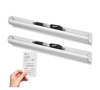 SHINEOFI 2 Pezzi Porta Comande Adesivo da Parete in Alluminio Organizer Ordini Scorrevole per Ristoranti e Bar Supporto Scontrini Resistente e Montaggio Facile Foratura
